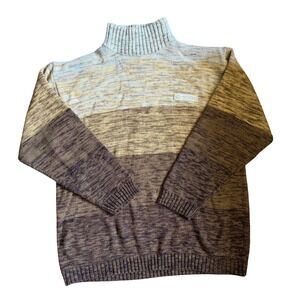 Southpole Mens XXL Mock Neck Sweater Vintage Earth Tone Colorblock Marled Knit
